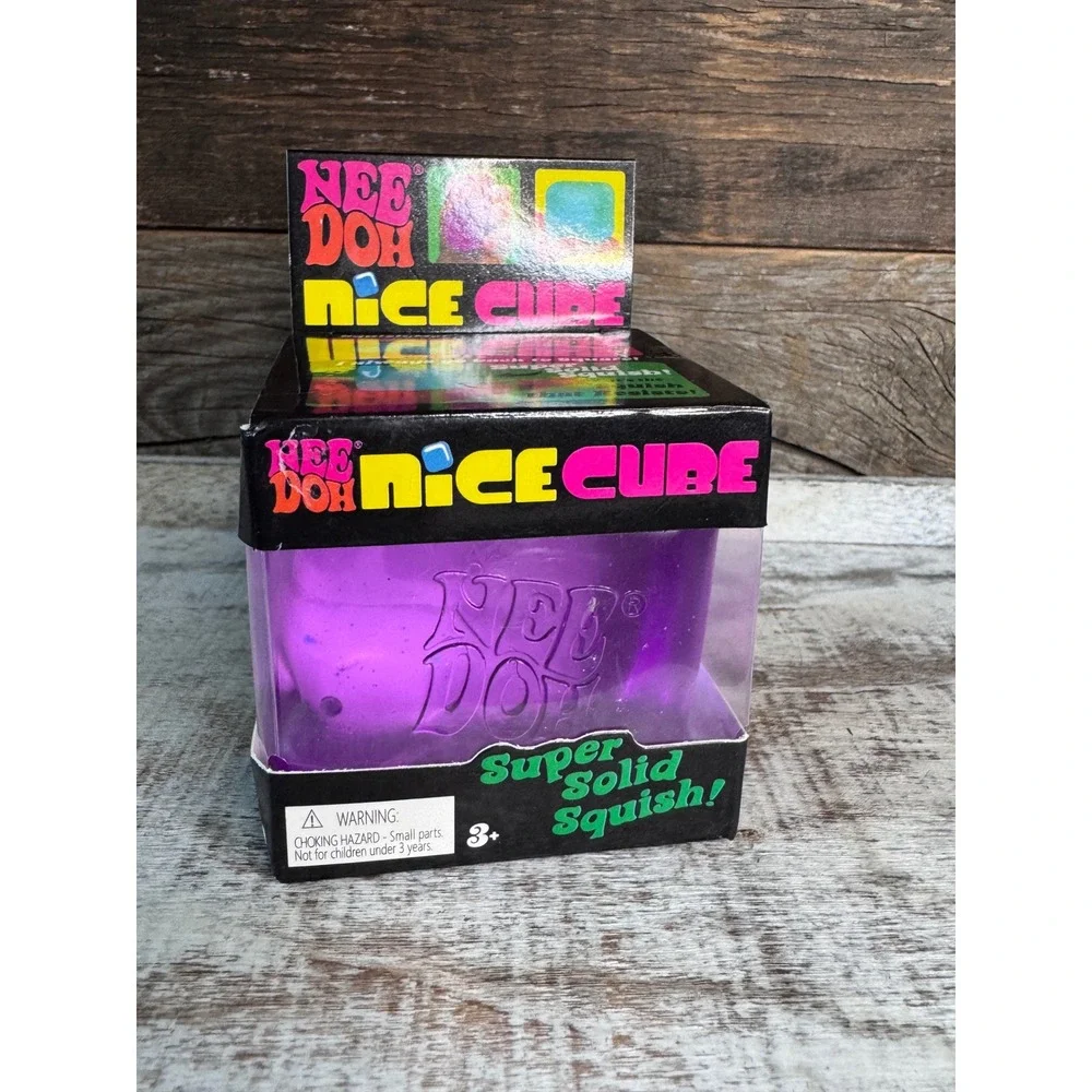 Schylling NeeDoh Nice Cube VIRAL Purple Squishy Stress Toy Brand New In Box NIB